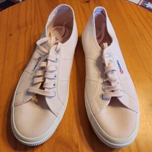 Superga Pink And White Canvas Sneakers NEW Size 10W